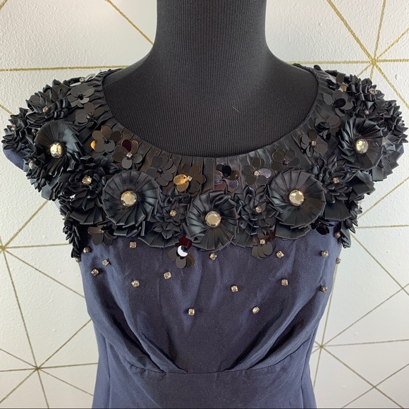 Fenn Wright Manson Navy Floral Embellished Dress - Picture 4 of 11